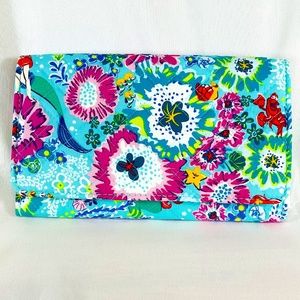 🌸Vera Bradley Ariel Floral Trifold Clutch Wallet Little Mermaid